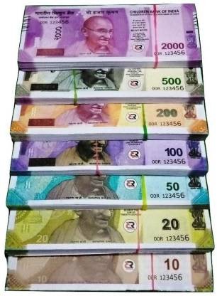 Combo (33 Each x 7=231 Nakli Note) Playing Indian Currency Notes for Fun Paper Kids churan wale Note (( Nakli Note-10,20,50,100,200,500,2000 )) Nakli Indian Notes Gag Toy Fake Note Gag Toy  (Multicolo