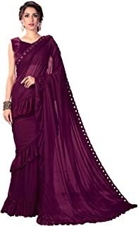 Glory Sarees Women's Lycra Saree With Blouse Piece