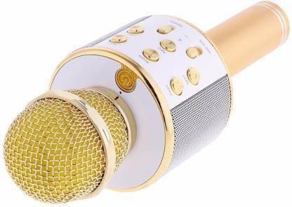 Sharvaya Karaoke Mic With Bluetooth Connectivity  (Gold)