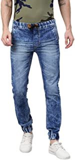 Urbano Fashion Men's Slim Fit Washed Jogger Jeans Stretchable