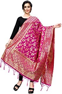 Perfectblue Women's Women's Kora Silk Banarasi Dupatta/Chunni